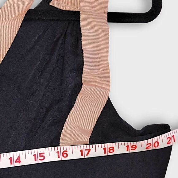 Banana Republic‎ Womens Maxi Sz 16 Black Peach Ribbon Straps Elastic Waist Gown - Picture 13 of 15